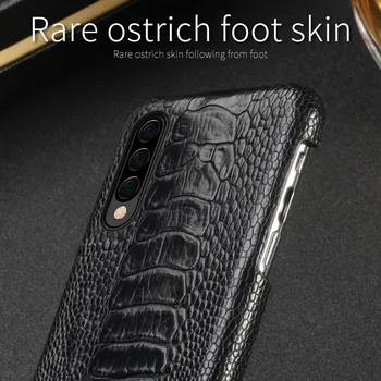 Din Piele Naturală de struț picioare caz de telefon pentru Samsung A70 50 40 30 luxoasa caz de protecție pentru Samsung S10 plus