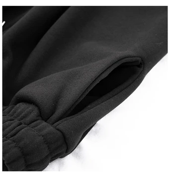 SONDR Moda Mijlocul Talie Vrac Stil Simplu Drastring Lung Negru Slim Casual Sport Pantaloni Harem 2020 Noua Toamna / Iarna