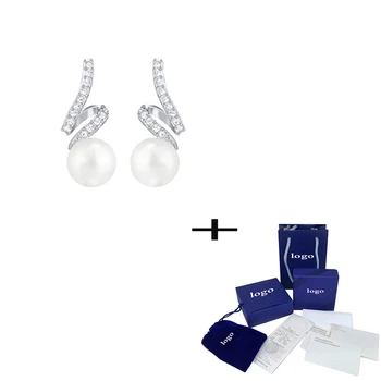 2019 Clasic Generos Noi Cristal de Argint Spirală de Lichidare Cercei cu Perle Elegante Femei de Moda Bijuterii de Lux Cadouri Recomandate