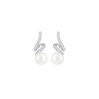2019 Clasic Generos Noi Cristal de Argint Spirală de Lichidare Cercei cu Perle Elegante Femei de Moda Bijuterii de Lux Cadouri Recomandate