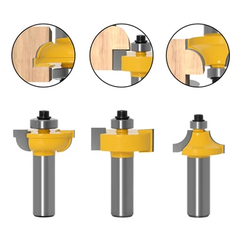 3pcs/set pentru ușă de Sticlă scândură de lemn instrumente de lucru curboard cutter router biti 1/2 coadă 12mm coadă tip T ballnose