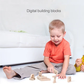 Montessori de Învățământ din Lemn Natural Numărul de Blocuri de Matematica Jucării Digitale de educație timpurie bloc mare de granule