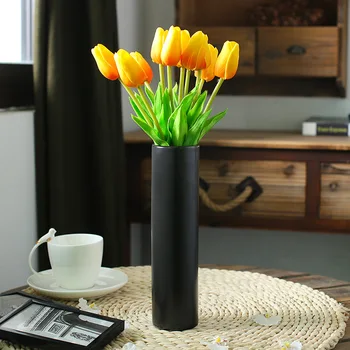 Simplu Și Modern, De Culoare Negru Mat Artă Ceramică Vaza Masa Din Sufragerie Decor Vaza De Flori Ornamente