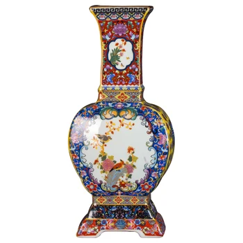 Yongzheng email vaza cu aur, vaza de flori Jingdezhen antic vaza ceramica vaza