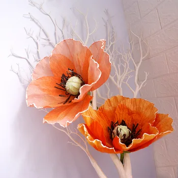 Simulare lenjerie de Mac, Flori Mari de cap DIY Nunta de Fundal Decorare perete Arc Drum Duce acasă decor de flori False