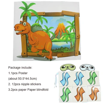 Autocolante de desene animate Fete Baieti Pin Dinții Dummy Corn Coada pe Poster Unicorn Dinozaur Rechin Copil Sirena Jocuri de Petrecere Sticker Cadou