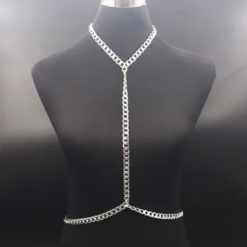 Sexy Corp din Metal Lanț Colier Cablajului Gotic Bijuterii pentru Femei de Vară pe Plajă Burta Talie Curea Lanț de Corp Accesorii Cadou
