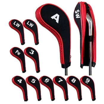 12 Buc Golf Club Capul de Fier Acoperă cu Fermoar Neopren Protecție Portabil, Durabil Instrument ASD88