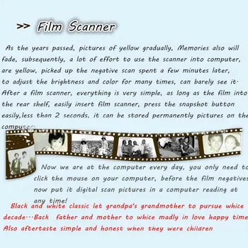 De Vânzare la cald 35/135mm Negative Scaner Foto Slide Film Scanner de Film Digital Converter