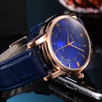 2020 Nou Fahsion MODIYA Brand Ceas Barbati din Piele Trupa de Afaceri Ceas de mână Cuarț Ceas Casual Mens relogio masculino Cadou reloj