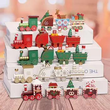 PATIMATE din Lemn de Crăciun Tren 2020 Decoratiuni de Craciun Pentru Casa de Crăciun Crăciun Noel Cadouri de Crăciun Ornament Nou Anul 2021