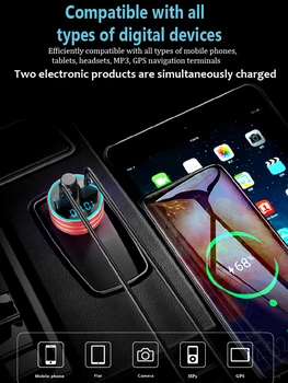 LED Transmițător FM bluetooth Car kit Dual USB Masina Încărcător de Mare Viteză QC 3.0 2.1 UN Port USB music Player-ul MP3 pentru telefonul mobil