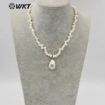 WT-JN115 de moda Superb prețioase, alb de apă dulce pearl colier pandantiv pentru femei fierbinte neregulate farmec perla colier