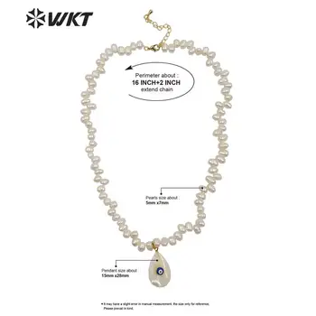 WT-JN115 de moda Superb prețioase, alb de apă dulce pearl colier pandantiv pentru femei fierbinte neregulate farmec perla colier