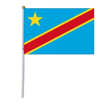 Transport gratuit xvggdg 100buc 14 * 21cm Congo mână steagul Promovare en-Gros Mici Congo Mână Fluturând Drapelul Național