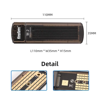 KingSpec M. 2 NVME Cabina de 10Gbps PCIe SSD Caz M2 PCIE 3.1 Gen2 de Tip C Mobil Cutie Externă Pentru 2230/2242/2260/2280 SSD