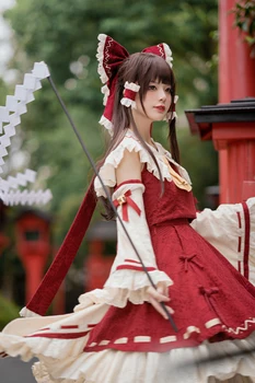 ｛Stoc｝Reimu Hakurei Touhou Proiect cosplay Reimu Hakurei cosplay costum rochie de sex feminin Ediție Limitată