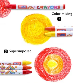 12 Culori Copiilor Creioane Colorate, Non-Toxice Pensule de Desene animate pentru Copii Graffiti Pictura cu Creioane Colorate Birou Mmarkers