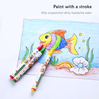 12 Culori Copiilor Creioane Colorate, Non-Toxice Pensule de Desene animate pentru Copii Graffiti Pictura cu Creioane Colorate Birou Mmarkers