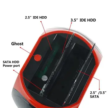 Stație de Andocare HDD IDE SATA USB Dual Clona Hard Disk Card Multi Funcția de Cititor de Plastic de Ciment de Andocare HDD Statio Cu UE Plug