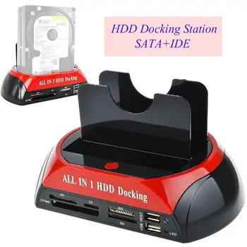 Stație de Andocare HDD IDE SATA USB Dual Clona Hard Disk Card Multi Funcția de Cititor de Plastic de Ciment de Andocare HDD Statio Cu UE Plug
