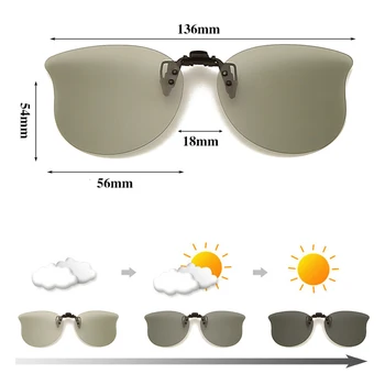 Moda Clip pe Polarizat ochelari de Soare Lentile Femei Bărbați Driver Viziune de Noapte Clipuri Lentile de Ochelari Miopie Acoperi UV400 Ochelari de 10 Culori