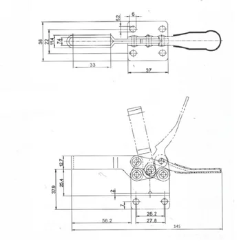4x Set GH-201B Clemă Orizontală Rapid Eliberați mânerul de Blocare a dispozitivului de Fixare unelte de Mână