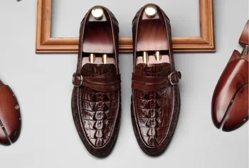 Crocodilii Din Piele De Înaltă Calitate Nunta, Pantofi Oxfords 2018 Masculin De Înaltă Calitate De Afaceri Formal Petrecere Cina Pantofi De Bal Mujers