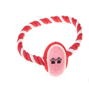 Animale De Companie Câine Jucării Împletite De Bumbac Frânghie Frânghie Înnodată Dog Toys Minge De Tenis Mesteca Muscatura De Pisica Animale De Companie Jucărie Joc Inel Jucarie Interactiva Minge