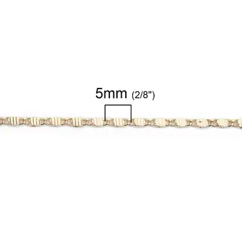 Doreen Cutie de Cupru Link-ul Lanț Constatările de Aur de Argint de Culoare Bijuterii Accesorii Colier Face pentru DIY 5x1.7mm( 2/8