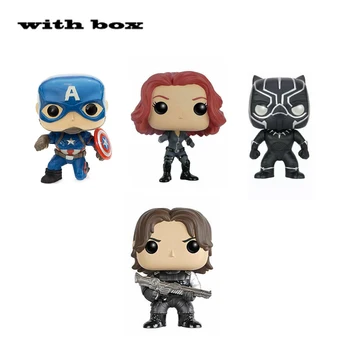 POP NOUL Captain America, Black widow Iarna Soldatul NEGRU PANTHER cu cutie de Jucării Figura modelul de Colectare de jucării pentru copii