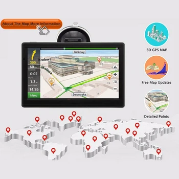 GPS auto 7 Inch Camion de Navigare GPS 4GB de Navigare Hartă Gratuită HD Ecran Touch Screen Europa, Australia, America Hartă