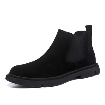 Coreea de design de moda de lux mens ghete negre din piele naturala pantofi chelsea cizme toamna iarna glezna botas hombre încăltăminte într om