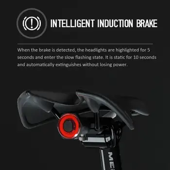 Biciclete inteligent de iluminare din Spate Auto Start/Stop de Frână de Detectare IPx6 Impermeabil USB de Încărcare ciclism Coada Far Bicicleta cu LED Lumina