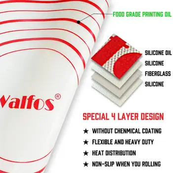 WALFOS 1 Buc Non Stick de Rulare Aluat Mat Silicon de Copt Rogojini Și Căptușeli de Cuptor de Silicon de Patiserie Mat Bakeware Accesorii