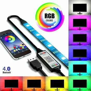 USB RGB LED Strip Lumină de Control Bluetooth APP TV PC-ul de Fundal Controler Wireless Bluetooth Smart TV LED Setare Lampă de Perete de Lumină