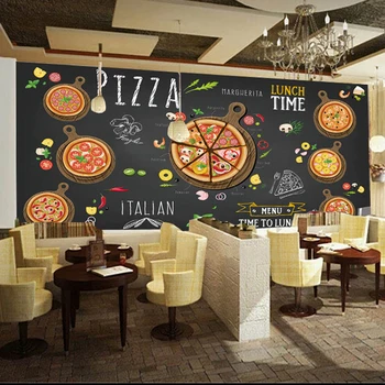 3D personalizat Fotografie Tapet Pictate manual Pizza Mare pictură Murală autoadezivă Cafenea Magazin Desert Restaurant Pizza Shop Decor picturi Murale