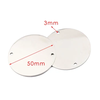 2 buc Oțel Inoxidabil Mari de Gol Rotund Ștanțare 50mm Dia Disc Conectori Placă Oglindă Tag Bijuterii Diy Componente de a Face Manual