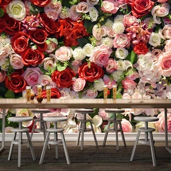 Moderne 3D Flori de Trandafir Wallpaper Camera de zi Romantic Nunta Casa Home Decor Fundal pentru Perete Pictura Papel De Parede 3D Murală