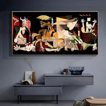 Celebrul Picasso Guernica Arta Panza Pictura Abstractă Postere si Printuri de Arta de Perete Imaginile pentru Camera de zi Acasă Cuadros Decor