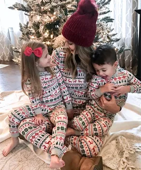 2020 Crăciun Set De Pijama Bărbați Adulți Femei Copil Pijamale Pijamale Cerb De Imprimare Pleduri De Familie De Crăciun Familiei Haine Potrivite Tinute