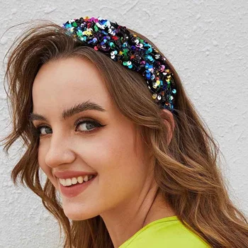 Strălucitoare Sequin Hairband Femei Magic Sclipici Headbans Diademe și Coroane de Păr Buclă Caciulita Petrecere de Nunta Accesorii de Par pentru Mirese
