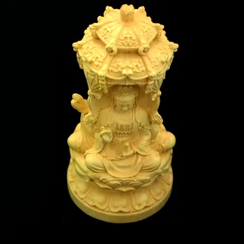 Sculptate Guanyin Buddha pe trei laturi,artă Modernă manual sculptura，Feng Shui Dumnezeu a Bogăției Statuie Decor Acasă în Camera de zi