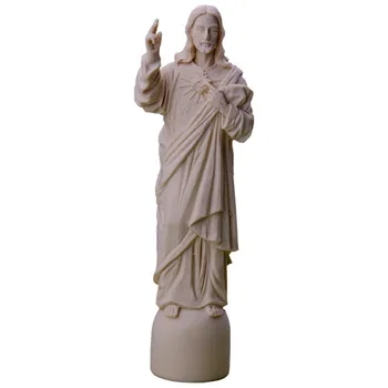 Retro Sfinte Pictate manual Religioase Figurina de Epocă rășină Isus Sacred Heart Statuie 22,5 cm înălțime A1534