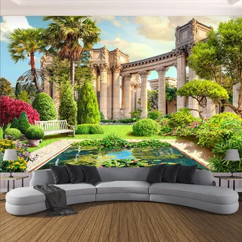 Personalizat Tapet 3D Roma Coloana Grădină Peisaj Fotografie pictura Murala de Perete Camera de zi Interior Dormitor Decor Acasă Hârtie de Perete De Perete 3D