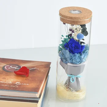 Conservate Crescut de Sticlă de la Distanță de Control cu LED-uri Lumini Artificiale Flori de Dragoste care Doresc Sticla Nunta Ziua Îndrăgostiților Cadou pentru Ea