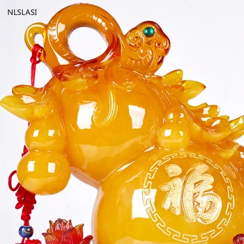 Chineză Rășină Tărtăcuță Broască De Aur Figurine Ornamente Sculptura Meserii Noroc De Avere Desktop Accesorii Pentru Decor Mai Bune Cadouri