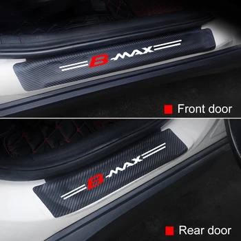 Piele PU Fibre de Carbon Mașină Pragului de Ușă Protector Autocolante Pentru Ford S-max, S-max, Smax C max, C-max Cmax B max B-max Bmax Accesorii
