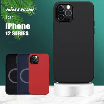 Pentru iPhone 12 Pro Max Cazul Nillkin Flex Lux Lichid de Silicon Slim Magnetic Moale TPU Capacul din Spate pentru iPhone 12 Mini-12 Pro Max