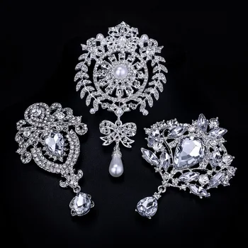 WEIMANJINGDIAN o Mulțime de 6 BUC Amestecat DIY Nunta Buchete Decorative de Mari Dimensiuni Cristal Broșă Pin Set Accesorii Kituri